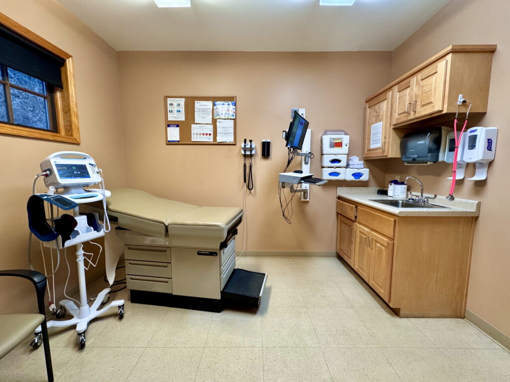 A patient exam room at an urgent care clinic and doctor’s office in North Carolina, United States 06
