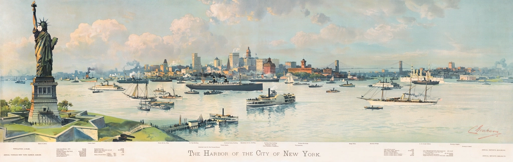 Harbor city New York. View